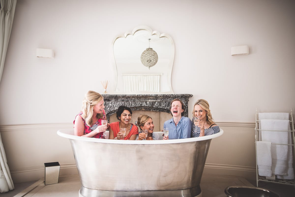 Bridal party in a bath