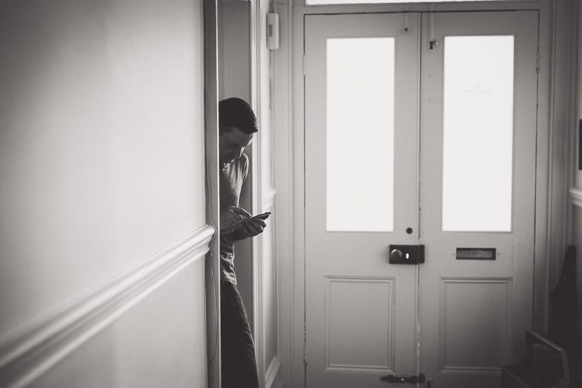 pensive groom