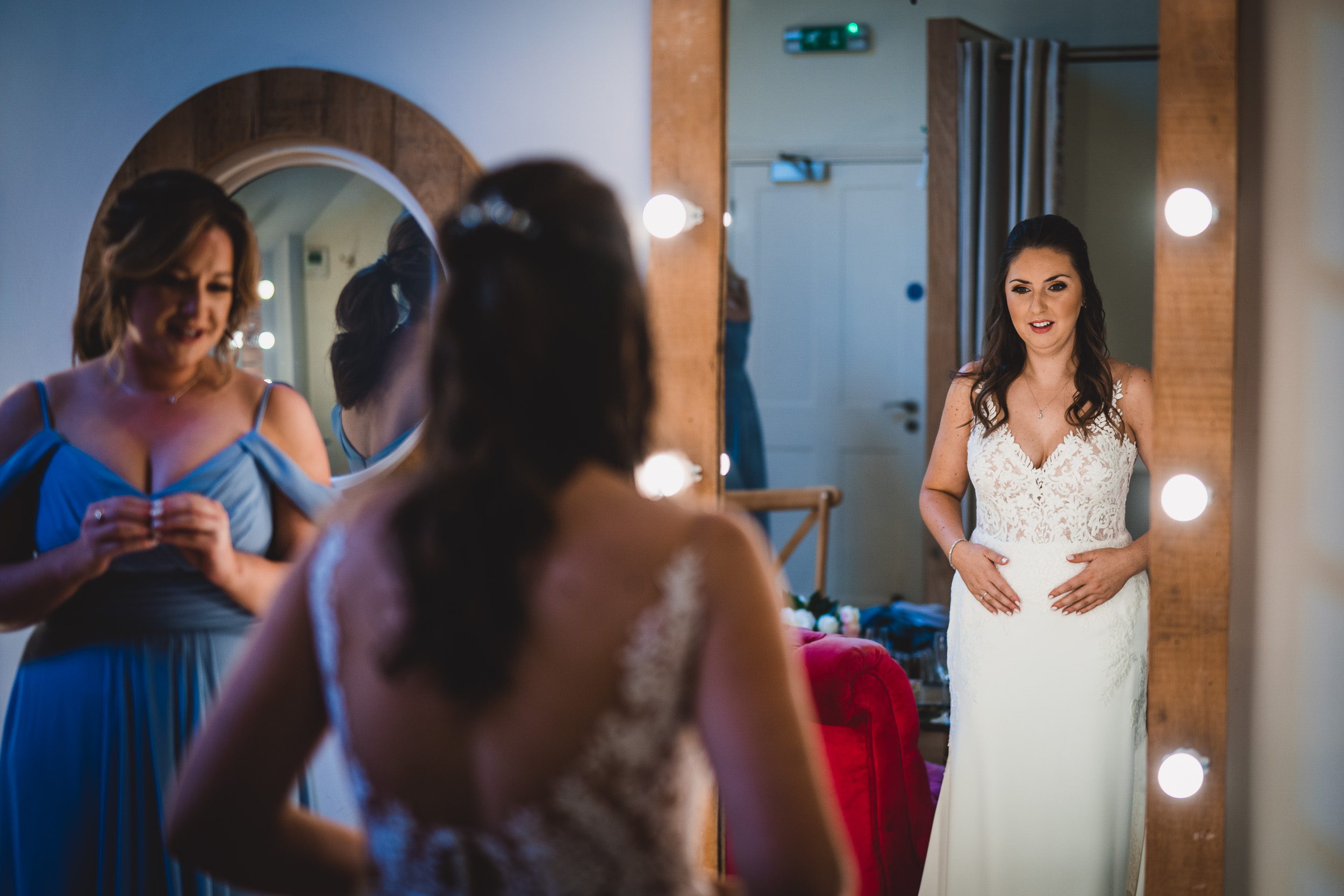 A wedding bride getting ready.