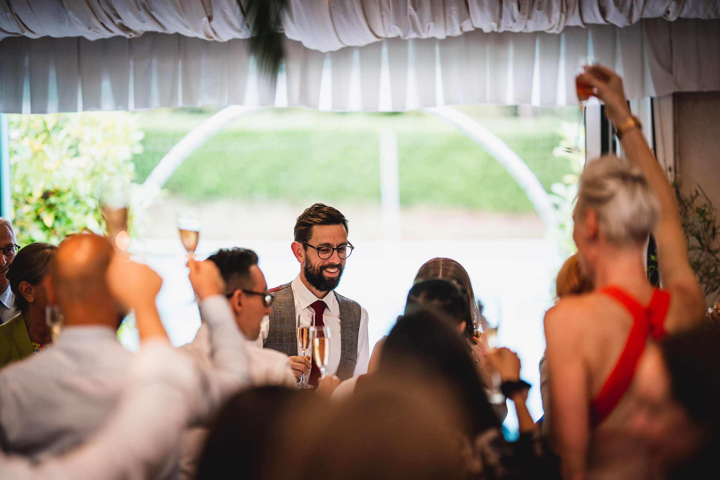 A Surrey wedding reception at Ridge Farm is the perfect setting for a beautiful bride and groom.
