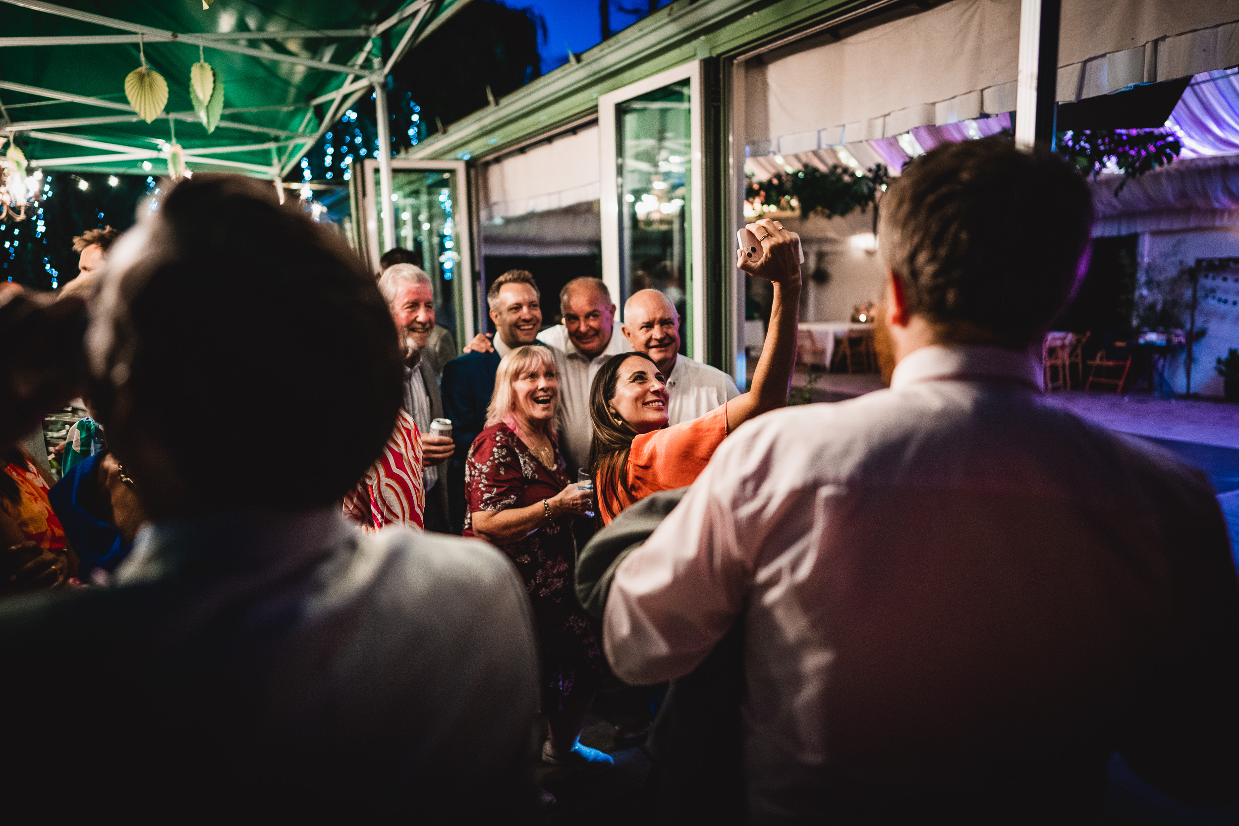 A group of people at a Surrey wedding party.